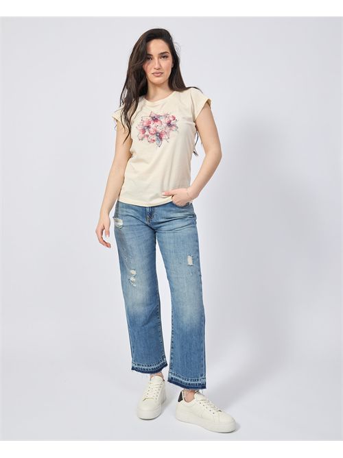 Yes Zee Women's T-Shirt with Flower Print YES ZEE | T257-SG000222